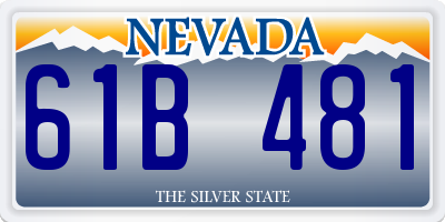 NV license plate 61B481