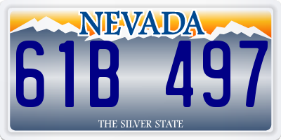 NV license plate 61B497