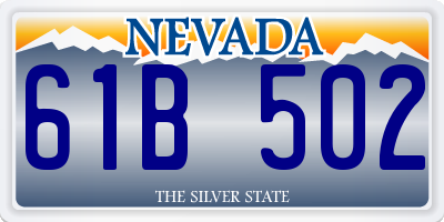 NV license plate 61B502