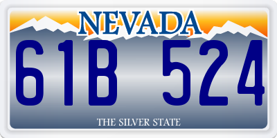 NV license plate 61B524