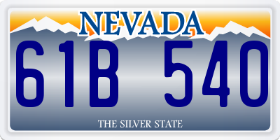 NV license plate 61B540