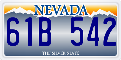 NV license plate 61B542