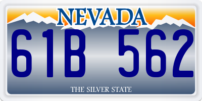 NV license plate 61B562