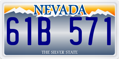 NV license plate 61B571