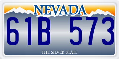 NV license plate 61B573