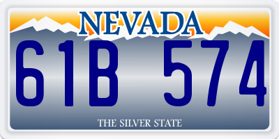NV license plate 61B574