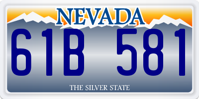 NV license plate 61B581