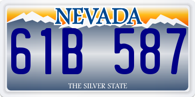 NV license plate 61B587