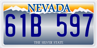 NV license plate 61B597