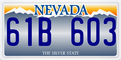 NV license plate 61B603