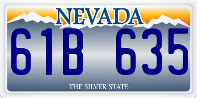 NV license plate 61B635