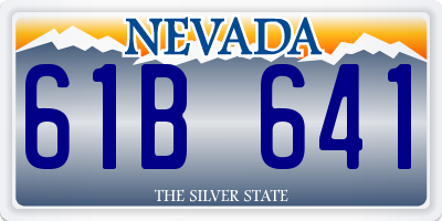 NV license plate 61B641