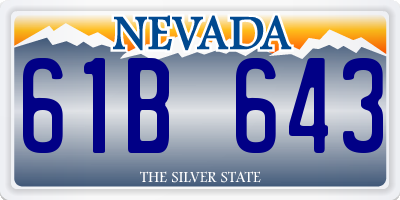 NV license plate 61B643