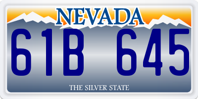 NV license plate 61B645