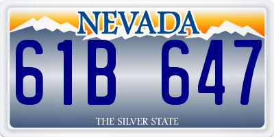 NV license plate 61B647