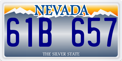 NV license plate 61B657