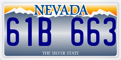 NV license plate 61B663