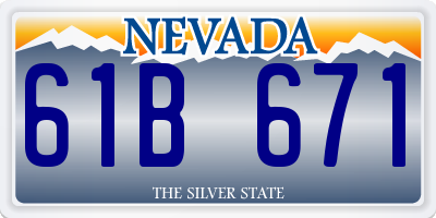 NV license plate 61B671