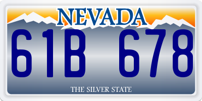 NV license plate 61B678