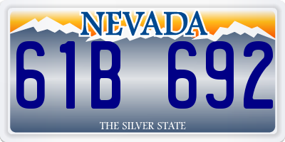 NV license plate 61B692