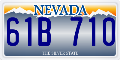 NV license plate 61B710