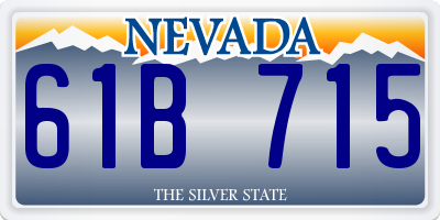 NV license plate 61B715