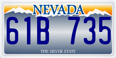 NV license plate 61B735