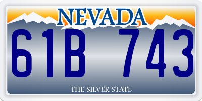 NV license plate 61B743