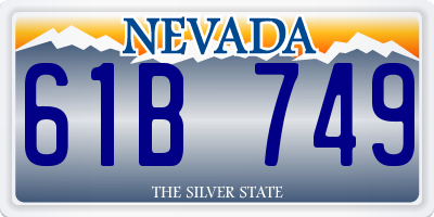 NV license plate 61B749