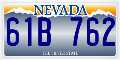 NV license plate 61B762