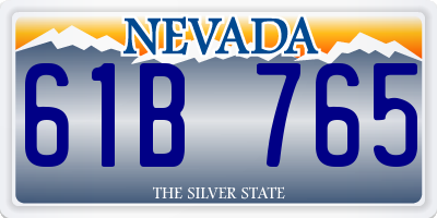 NV license plate 61B765