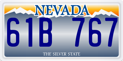 NV license plate 61B767