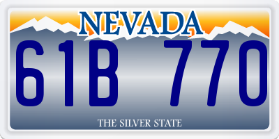 NV license plate 61B770