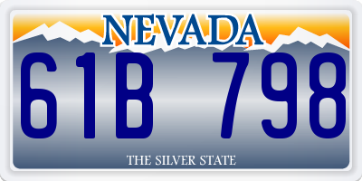 NV license plate 61B798