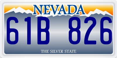 NV license plate 61B826