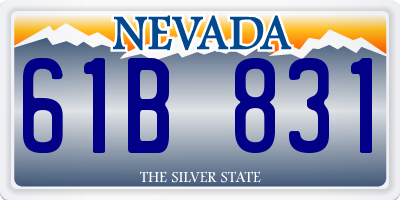 NV license plate 61B831