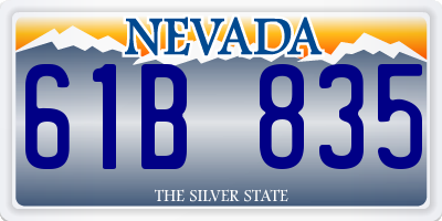 NV license plate 61B835