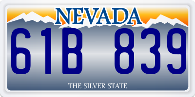 NV license plate 61B839