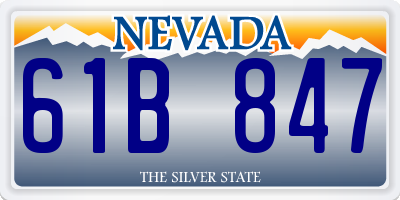 NV license plate 61B847
