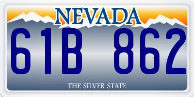 NV license plate 61B862