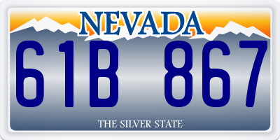 NV license plate 61B867