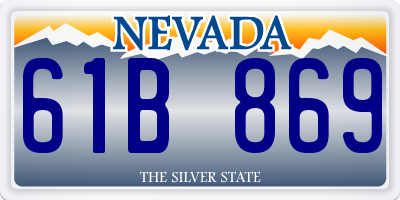NV license plate 61B869