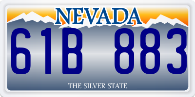 NV license plate 61B883