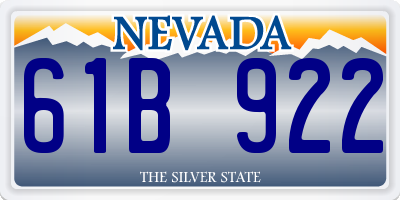 NV license plate 61B922