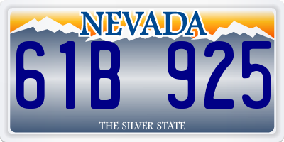 NV license plate 61B925