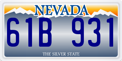 NV license plate 61B931