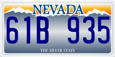 NV license plate 61B935