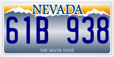 NV license plate 61B938