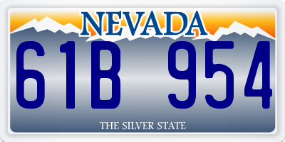 NV license plate 61B954