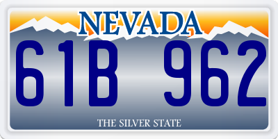 NV license plate 61B962